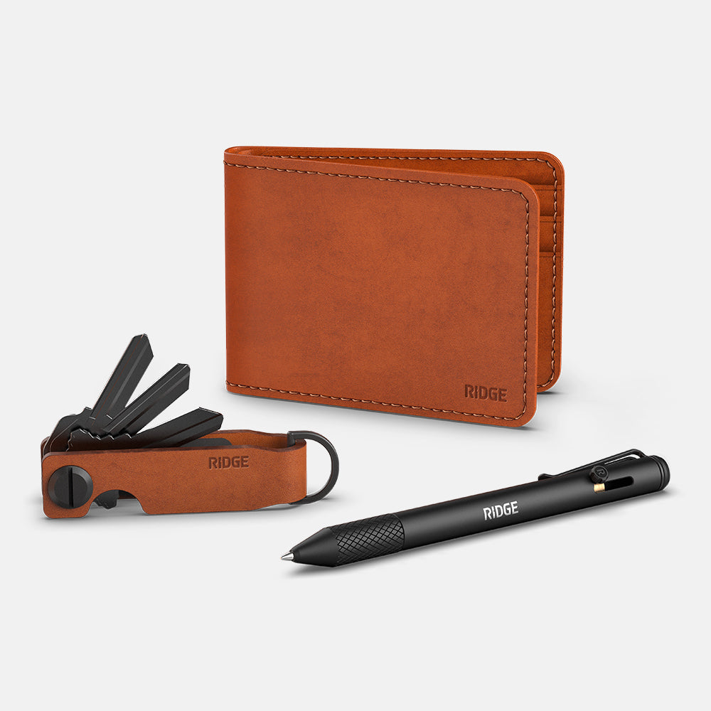 Daily Writer Kit - Billfold - Tobacco Brown Leather